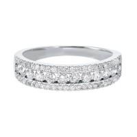 DIAMOND JEWELRY - 14K White Gold .75cttw Three Row Diamond Channel Band
