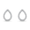 DIAMOND JEWELRY - 14K White Gold Dainty Diamond Pear Shaped Stud Earrings
