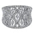 Intricate Concave Pave Diamond Band 14K White Gold