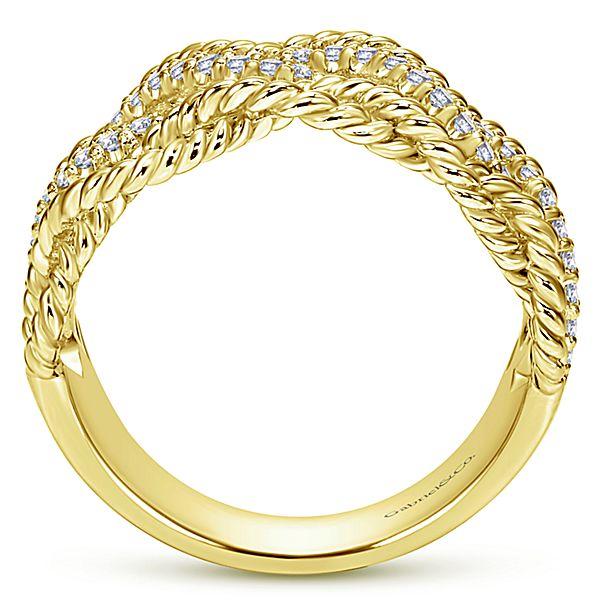 DIAMOND JEWELRY - 14K Yellow Gold Entwined Pave Diamond Ring