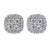 Cushion Shaped Cluster Diamond Stud Earrings 1/2 Cttw