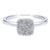 Diamond Cushion Shaped Cluster Top Ring 1/6 Cttw