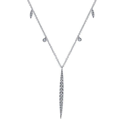 DIAMOND JEWELRY - Long Marquise Shaped 1/2cttw Diamond Fashion Necklace