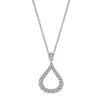 DIAMOND JEWELRY - Pave 1/4ct Teardrop Shaped Diamond Necklace
