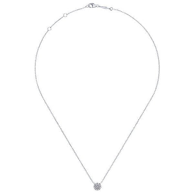 DIAMOND JEWELRY - Petite Circle Bursting Cluster Diamond Necklace