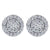 Double Halo Diamond Cluster Stud Earrings 1/2 Cttw