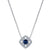 Sapphire and Diamond Cushion Shaped Starburst Design Necklace