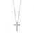 Sterling Silver Cross Diamond Necklace 1/10 Cttw