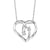 Sterling Silver Twogether Two-Stone Diamond Heart Necklace