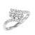 Twogether 2-Stone Bypass Diamond Ring 1/2 Cttw 14K White Gold