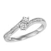 DIAMOND JEWELRY - Twogether 1/4cttw 2-Stone Plus Diamond Bypass Ring