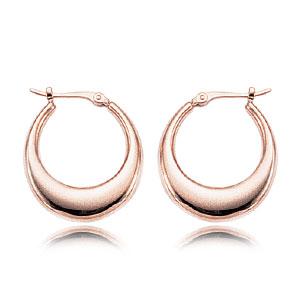 EARRINGS - 14K Rose Gold Small Polished Hoop Earrings