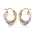 2-Tone Double Tube Hoop Earrings 14k Gold 3x18mm