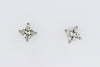 EARRINGS - 14K White Gold 1.00cttw Princess Cut Diamond Stud Earrings