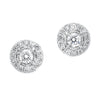 Round Diamond Cluster Stud Earrings 1/2 Cttw 14K White Gold