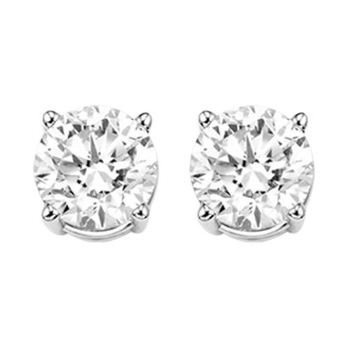 EARRINGS - 14K White Gold 1/3cttw Promotional Quality Round Diamond Stud Earrings