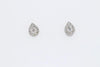 EARRINGS - 14K White Gold .25cttw Diamond Cluster Pear Shape Stud Earrings