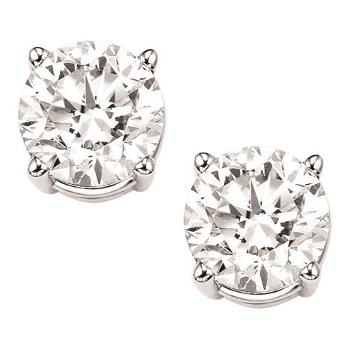 EARRINGS - 14K White Gold .50cttw Promotional Quality Round Diamond Stud Earrings