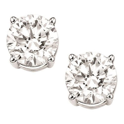 EARRINGS - 14K White Gold .50cttw Promotional Quality Round Diamond Stud Earrings