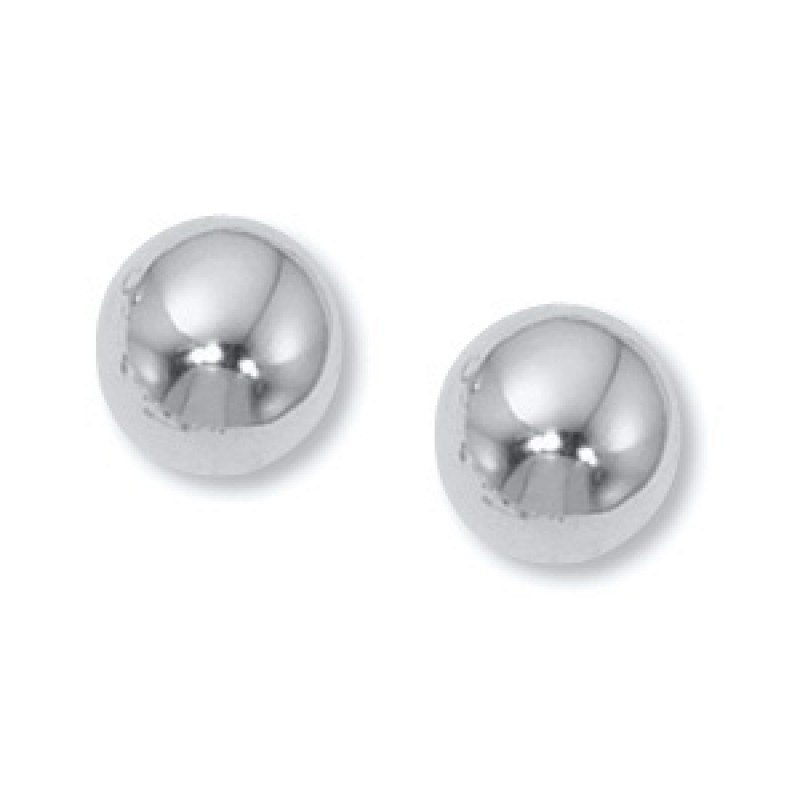 EARRINGS - 14K White Gold Ball Stud Earrings