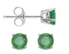 EARRINGS - 14K White Gold Emerald 5mm May Birthstone Stud Earrings