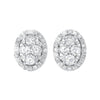 Starbright Cluster Diamond Earrings 1/2 Cttw 14K White Gold
