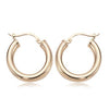 EARRINGS - 14K Yellow Gold 18mm Plain Tube Hoop Earrings