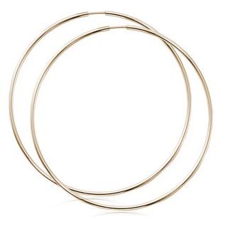 EARRINGS - 14K Yellow Gold 60mm Large Endless Hoop Earrings