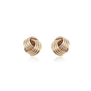 EARRINGS - 14K Yellow Gold Coil Knot Stud Earrings