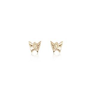 EARRINGS - 14K Yellow Gold Small Butterfly Stud Earrings