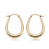 EARRINGS - 14K Yellow Gold U Shape Hoop Earrings.