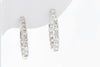 EARRINGS - Oval Inside-Out Hoop 1 Cttw Diamond Earrings 14K White Gold