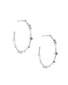 EARRINGS - Rhoan Silver Hoop Earrings In Gray Crystal