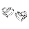 EARRINGS - Sterling Silver Heart Shaped Diamond Stud Earrings