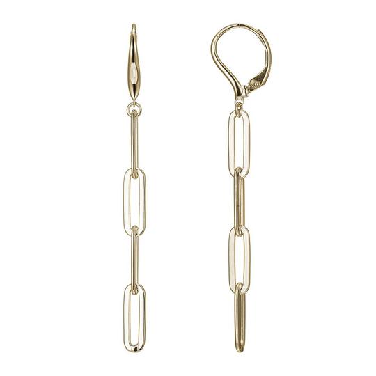 EARRINGS - Sterling Silver Lever Back Earrings Made With Paperclip Chain