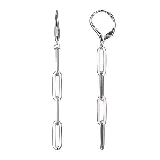 EARRINGS - Sterling Silver Lever Back Earrings Made With Paperclip Chain
