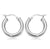 Small Tube Hoop Earrings Sterling Silver 18mm