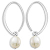EARRINGS - Sterling Silver With Freshwater Pearl Simple Sweep Earrings