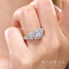 ENGAGEMENT - 1.42cttw Vintage Style Halo Round Diamond Engagement Ring