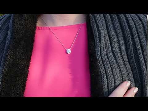 Starbright Oval Diamond Necklace 1/2 Cttw 14K White Gold