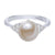 Classic Pearl and Diamond Cluster Ring 14K White Gold