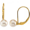 JEWELRY - 6mm Akoya Saltwater Pearl Earrings With 14k Gold Leverback