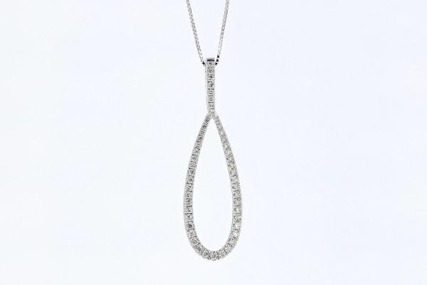 NECKLACES - 10K White Gold .25cttw Tear Drop Diamond Pendant