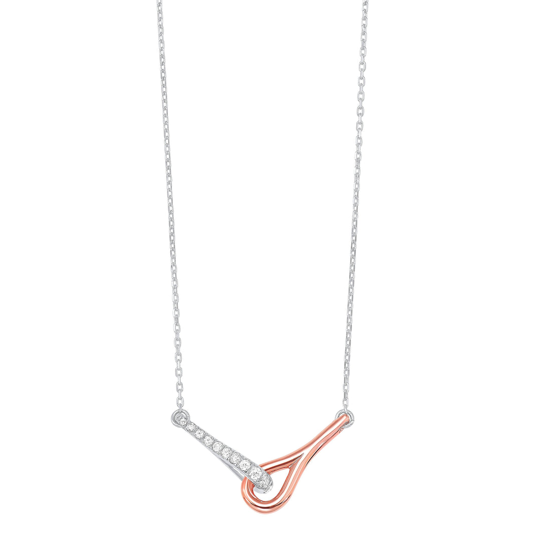 NECKLACES - 14K Rose Gold & Silver .25cttw Diamond Love's Crossing Pendant