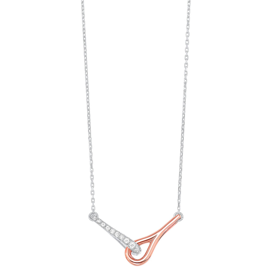 NECKLACES - 14K Rose Gold & Silver .25cttw Diamond Love's Crossing Pendant