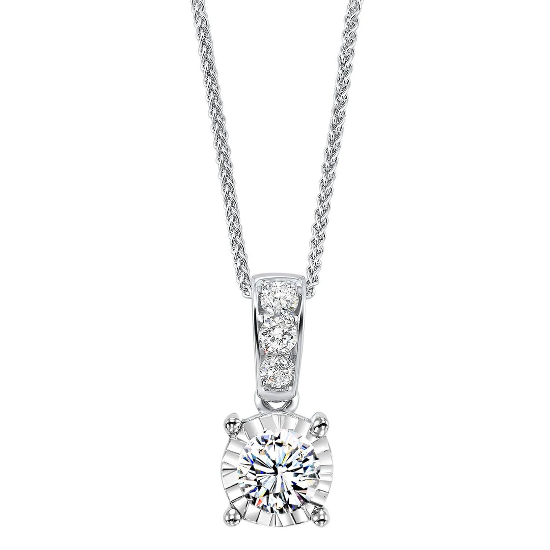 NECKLACES - 14K White Gold 1/2cttw True Reflections Round Illusion Diamond Necklace