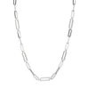 NECKLACES - Sterling Silver 17" Necklace Made With Paperclip Chain & 7 Double Sided CZ Link Stations