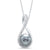 Sterling Silver and Gray Freshwater Pearl Infinity Necklace with CZ Accents