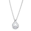 NECKLACES - Sterling Silver CZ Rhythm Of Love Pear Shape Pendant Necklace