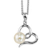 NECKLACES - Sterling Silver Heart With Pearl Pendant